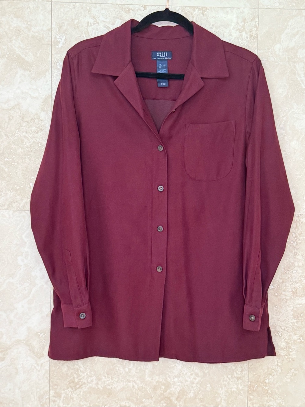 Liz Claiborne Women's Button-Down Shirt - Burgundy